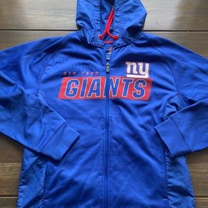 Mens NY Giants Zip Up Hoodie Sweatshirt with Weather Proof Hood